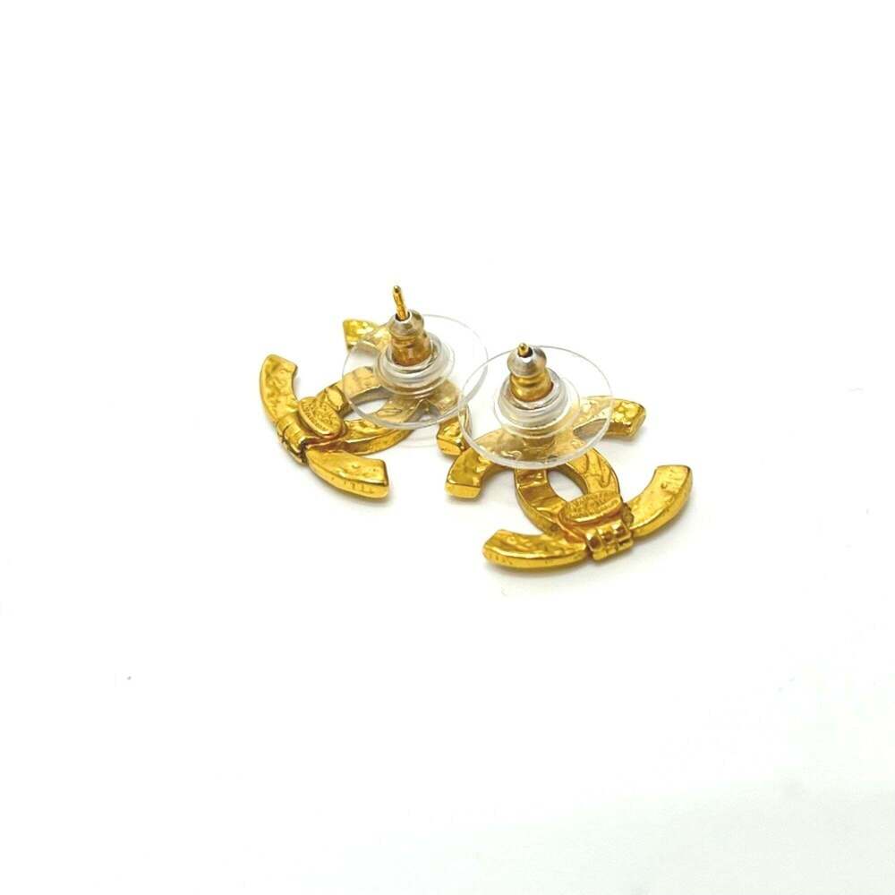 CHANEL Gold Logo Earrings - Picture 3 of 4